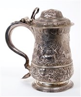 Lot 348 - George III silver tankard of baluster form,...