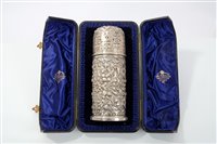 Lot 194 - Victorian silver caster of cylindrical form,...