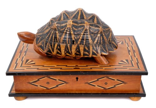 Lot 723 - Highly unusual antique satinwood and marquetry...