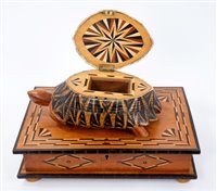 Lot 723 - Highly unusual antique satinwood and marquetry...