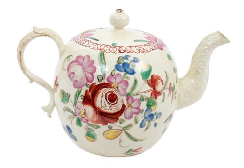 Lot 68 - 18th century Staffordshire creamware teapot...