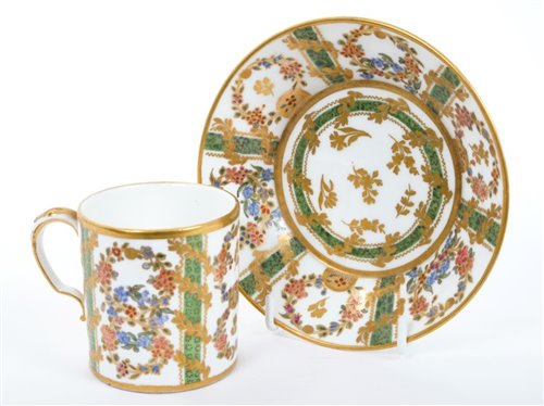 Lot 79 - Fine 18th century Sèvres porcelain coffee can...
