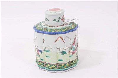 Lot 149 - Early 20th century Chinese export famille rose tea canister and cover