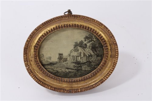 Lot 709 - Rare George III hair picture depicting a...