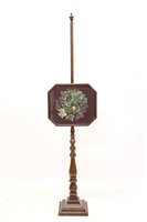 Lot 920 - 19th century mahogany pole screen