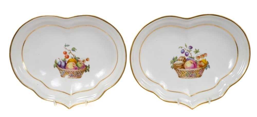 Lot 19 - Pair late 18th century Derby heart-shaped...