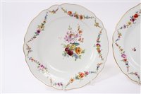 Lot 91 - Pair 18th century Meissen plates, polychrome...