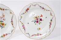 Lot 24 - Pair 18th century Meissen plates, polychrome...