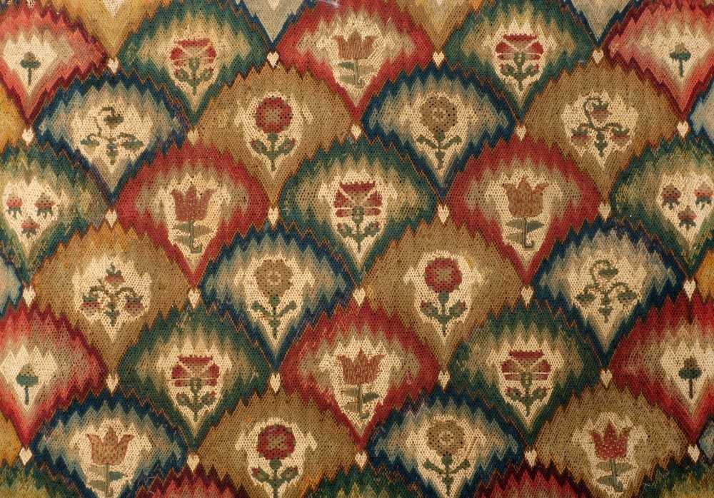 Lot 736 - Early 18th century woven panel with stitched...