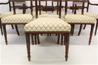 Lot 1273 - Set of eight Regency mahogany dining chairs,...
