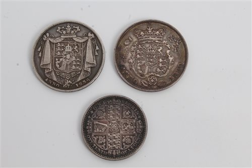 Lot 21 - G.B. mixed silver coinage - to include Half...