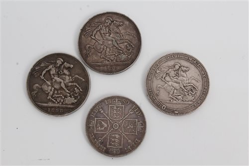 Lot 22 - G.B. mixed silver Crowns - to include George...