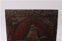 Lot 725 - Unusual 19th century carved oak panel,...