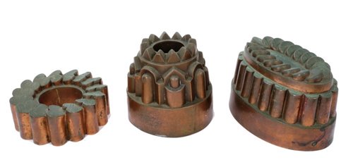 Lot 684 - Victorian copper jelly mould of castellated...