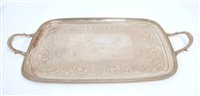 Lot 274 - George III silver two-handled tray of...