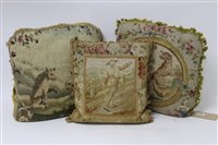 Lot 1389 - 18th century French Aubusson tapestry cushion...