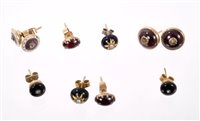 Lot 417 - Group of earrings to include a pair of diamond...