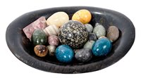 Lot 712 - Collection of carved hardstone eggs - to...