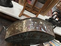Lot 840 - Large 19th century copper turbot kettle and...