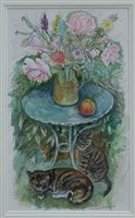 Lot 933 - *Richard Bawden (b.1936) watercolour - Cats...
