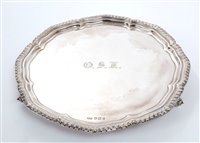 Lot 284 - Contemporary silver salver of octagonal form,...