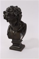 Lot 671 - 19th century Continental bronze portrait bust...