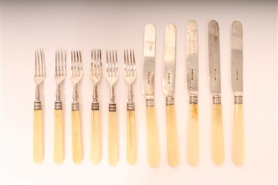 Lot 249 - Part set of Victorian silver dessert knives...