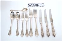 Lot 251 - Seven pieces of Victorian silver Lily pattern...