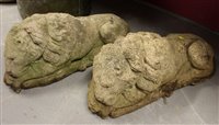 Lot 890 - Decorative pair of concrete garden statues