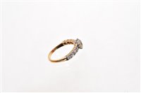 Lot 539 - Diamond single stone ring with a cushion shape...