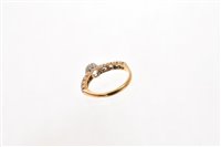 Lot 539 - Diamond single stone ring with a cushion shape...
