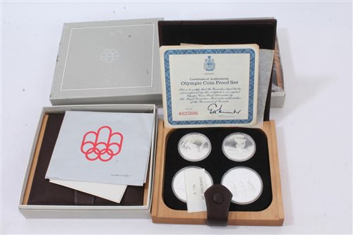 Lot 36 - Canada - Olympic Silver Proof Four-Coin Sets -...