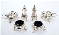 Lot 296 - Contemporary silver six piece condiment set -...