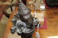 Lot 747 - Large Indian bronze figure of Ganesh, on...
