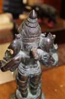Lot 747 - Large Indian bronze figure of Ganesh, on...