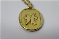 Lot 445 - Cartier 18ct gold Zodiac pendant necklace, the...