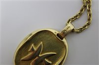 Lot 445 - Cartier 18ct gold Zodiac pendant necklace, the...