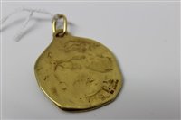 Lot 446 - Cartier 18ct gold Zodiac pendant, cast in...