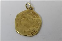 Lot 446 - Cartier 18ct gold Zodiac pendant, cast in...