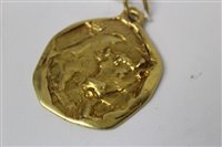 Lot 446 - Cartier 18ct gold Zodiac pendant, cast in...