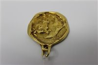 Lot 446 - Cartier 18ct gold Zodiac pendant, cast in...