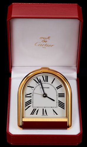 Lot 451 - Cartier Must de Cartier travel alarm clock...