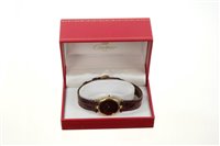 Lot 635 - Ladies' Must de Cartier gold plated wristwatch...