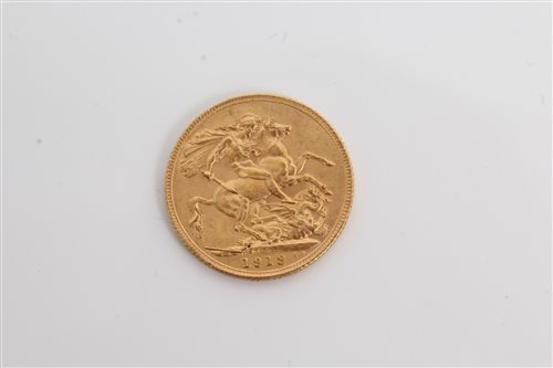 Lot 39 - G.B. gold Sovereign George V 1913. AEF (1 coin)