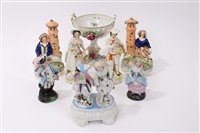 Lot 122 - Pair unusual Victorian Staffordshire figures...
