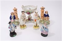 Lot 122 - Pair unusual Victorian Staffordshire figures...