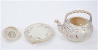 Lot 123 - Victorian Belleek porcelain tea kettle with...