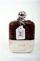 Lot 215 - 1920s glass spirit flask with crocodile...