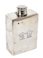 Lot 217 - Victorian Asprey silver flask of rectangular...