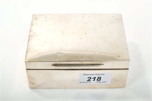 Lot 218 - Victorian silver cigarette box of rectangular...